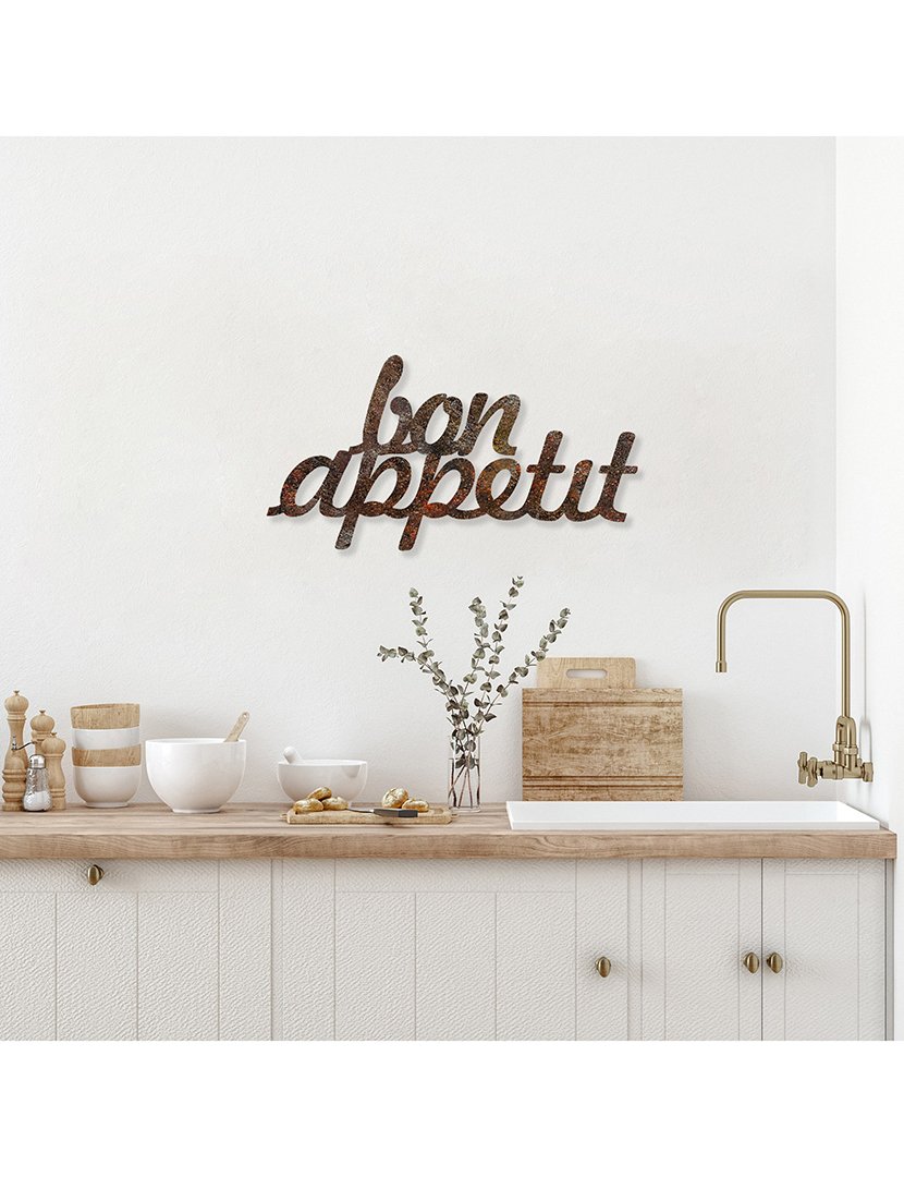 Decoração Parede Metal Bom Appetit Rusty