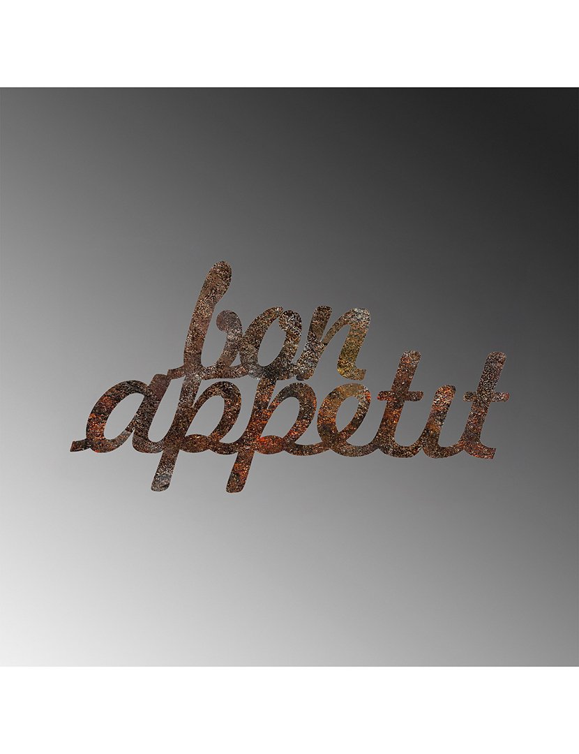 Decoração Parede Metal Bom Appetit Rusty