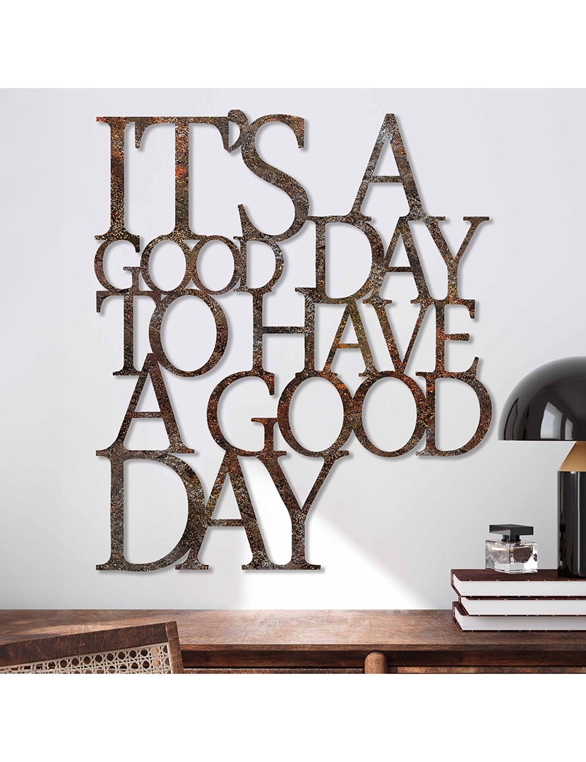 Decoração Parede Metal It's a Good Day Rusty