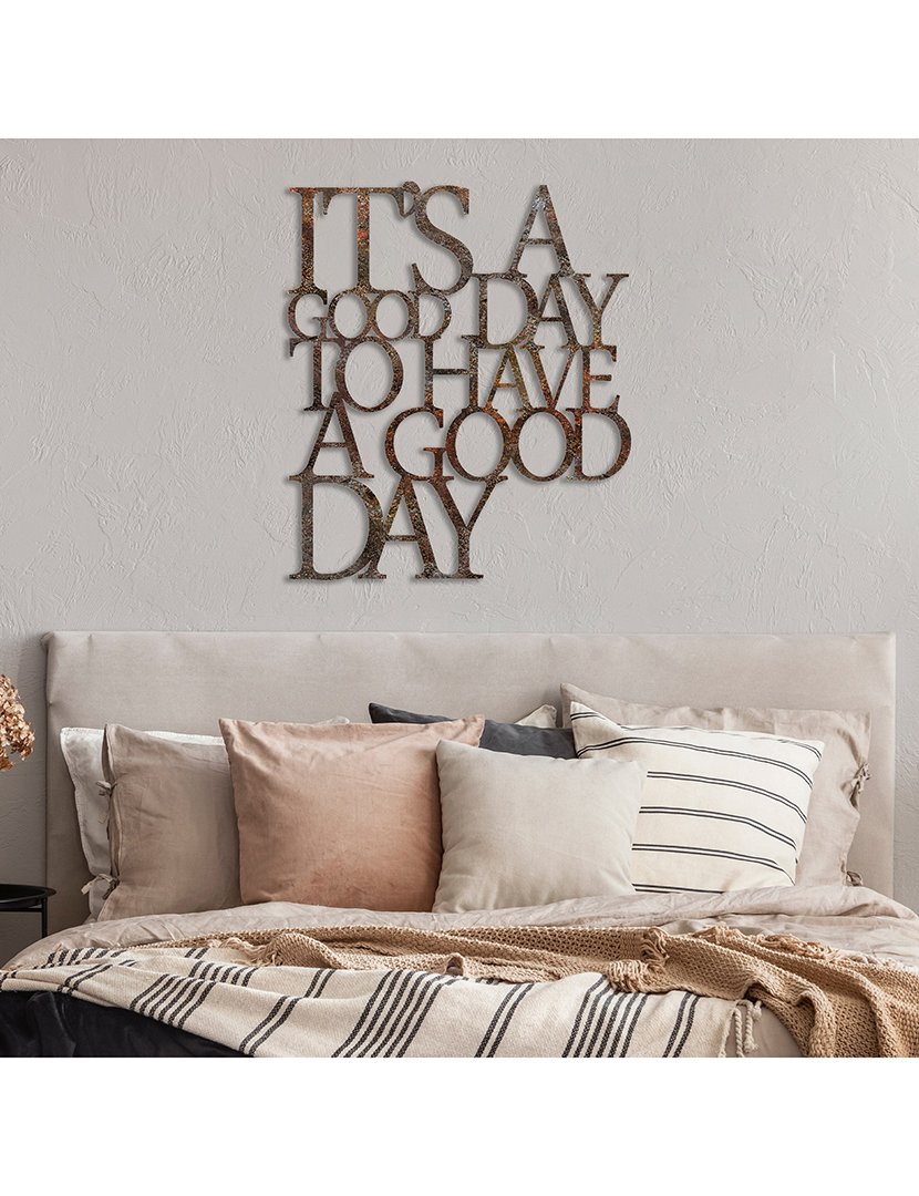 Decoração Parede Metal It's a Good Day Rusty