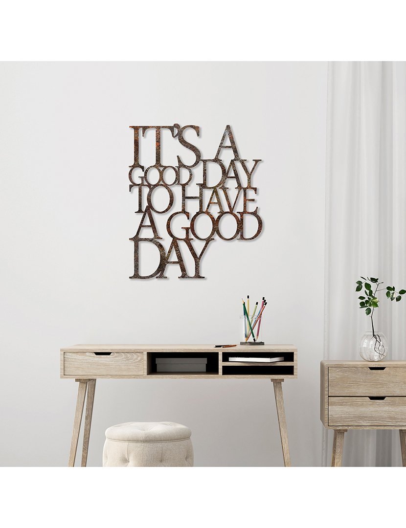 Decoração Parede Metal It's a Good Day Rusty