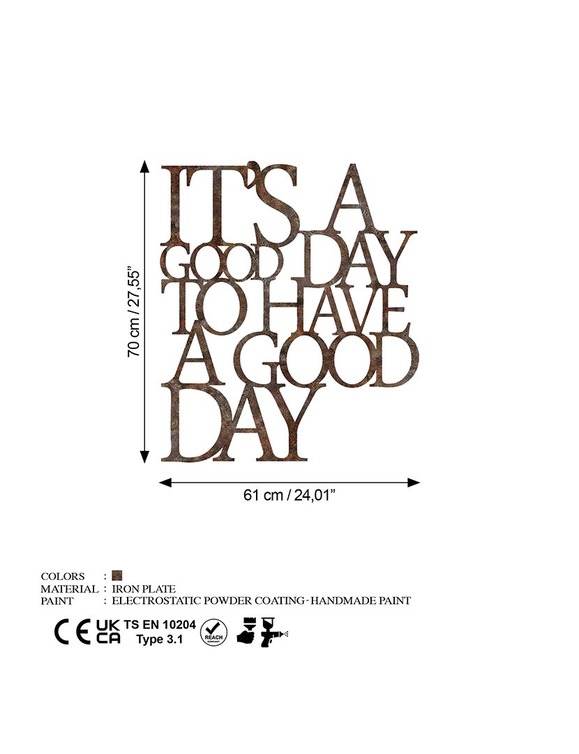 Decoração Parede Metal It's a Good Day Rusty