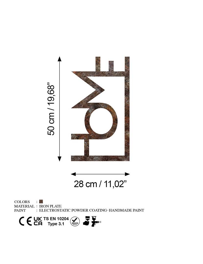 Decoração Parede Metal Home Rusty