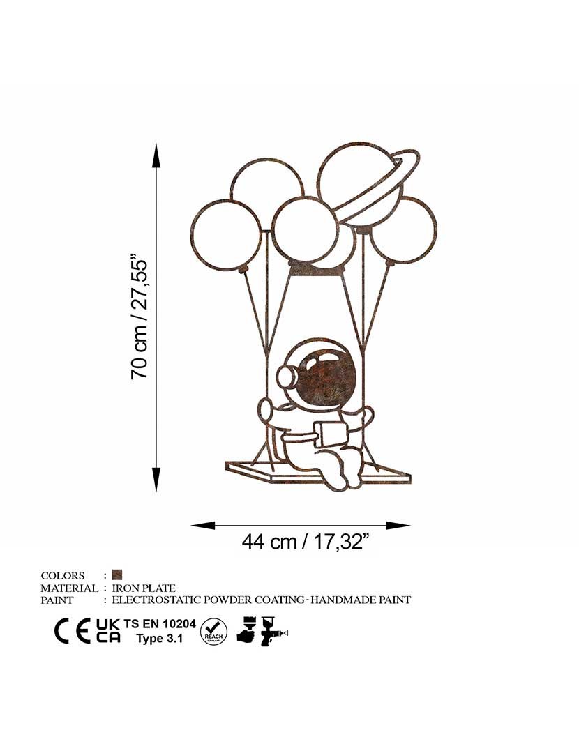 Decoração Parede Metal Astronaut