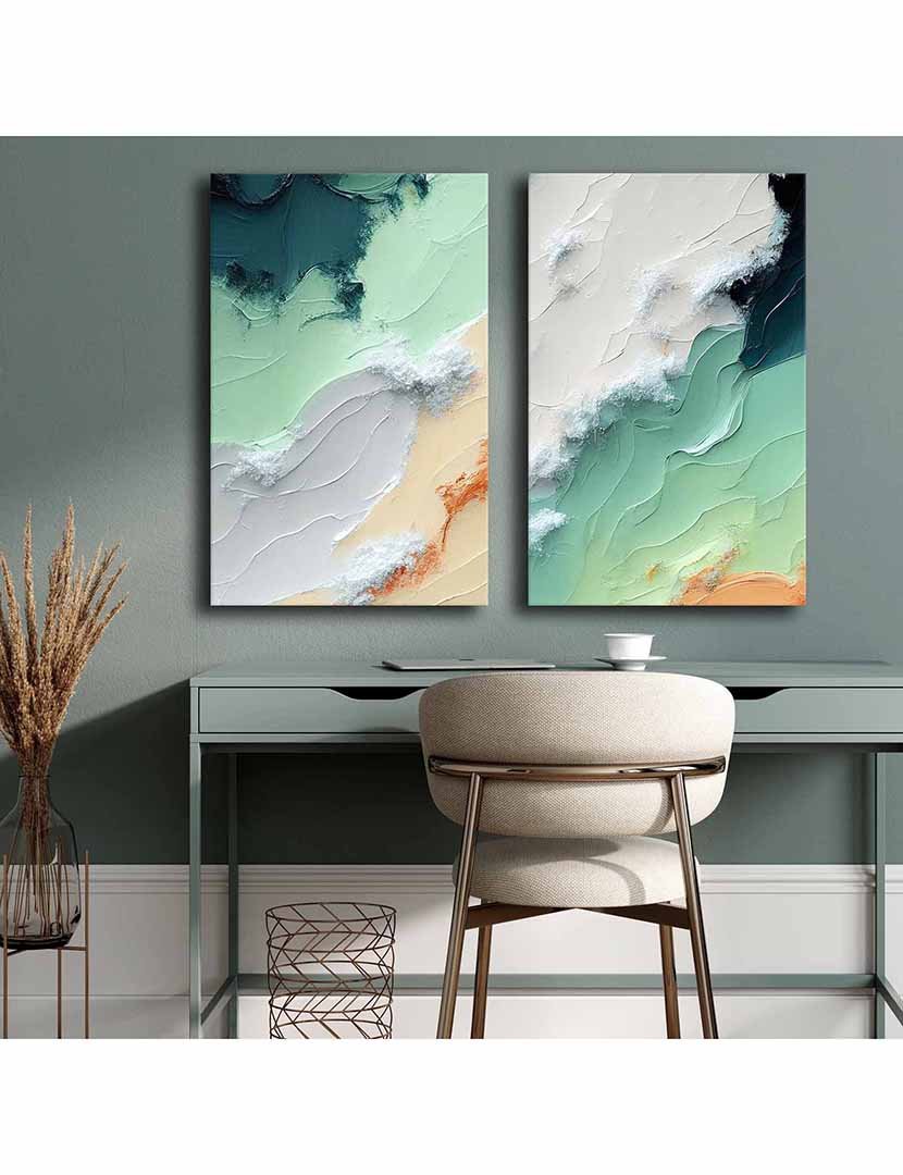 Conjunto 2 Telas Green Shapes