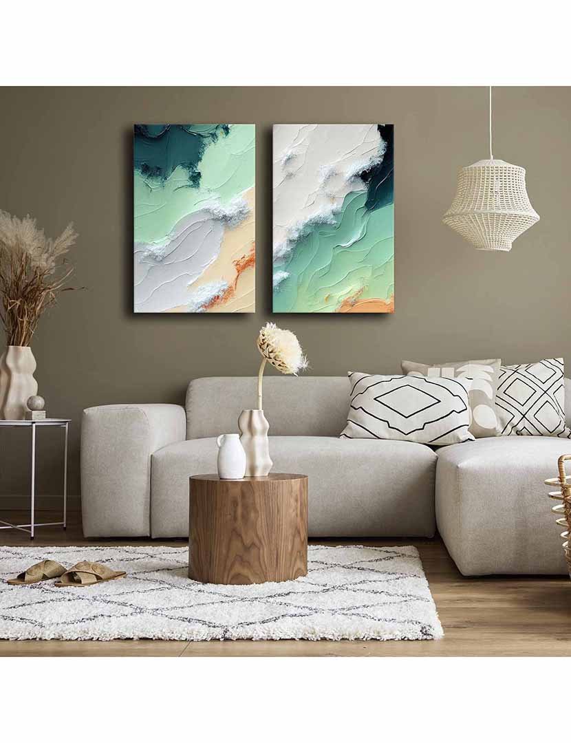 Conjunto 2 Telas Green Shapes