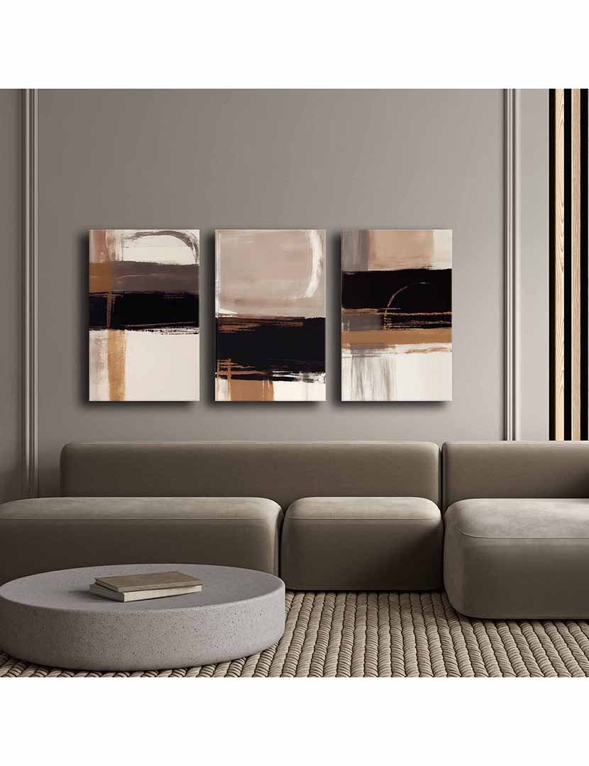 Conjunto 3 Telas Abstract Nude