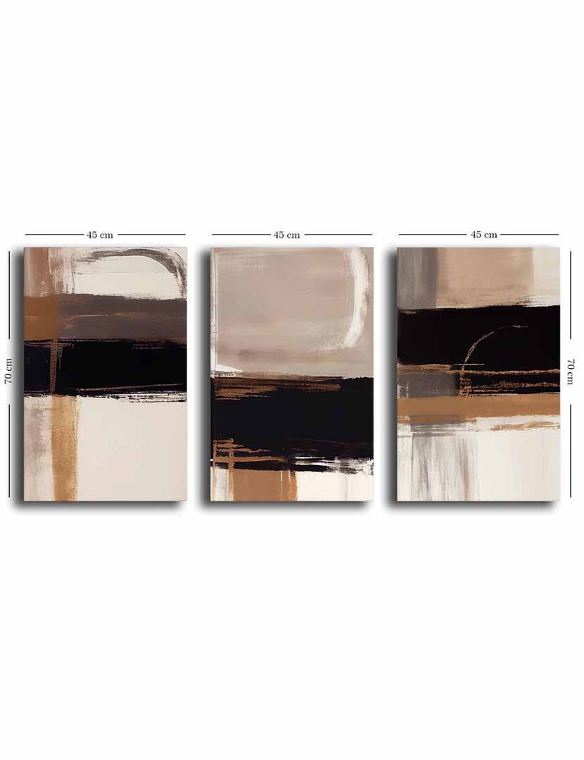 Conjunto 3 Telas Abstract Nude