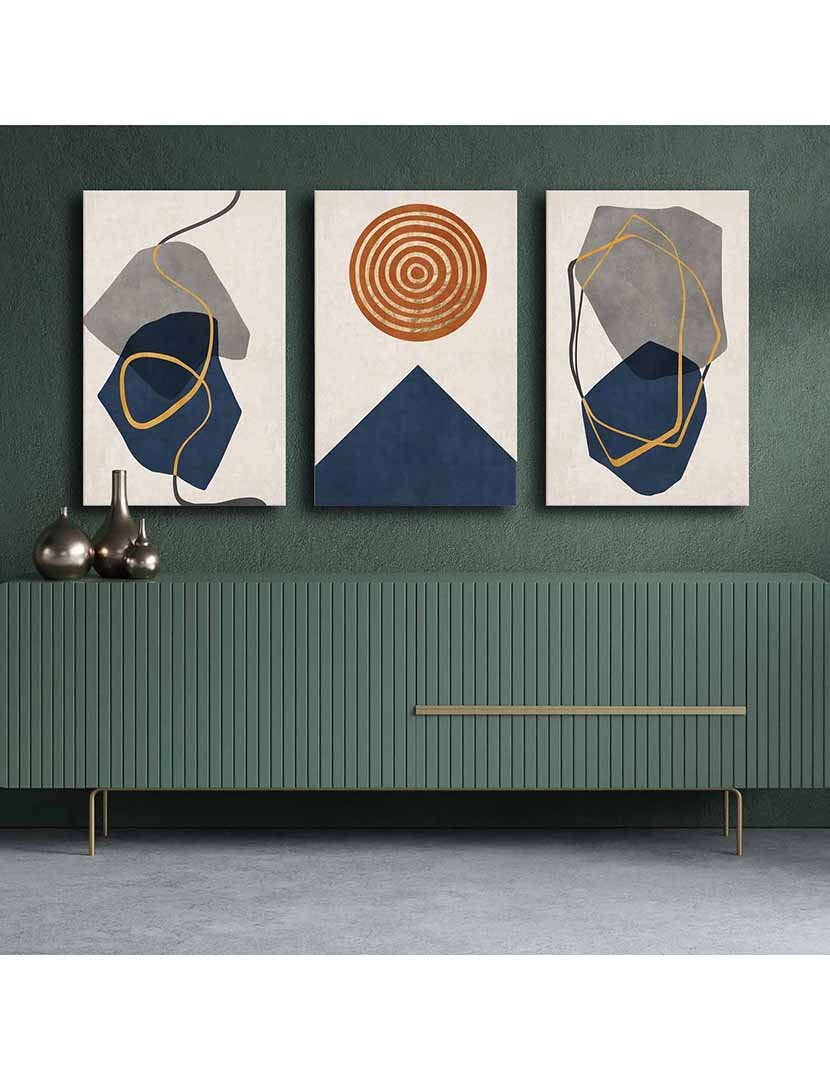 Conjunto 3 Telas Blue Shapes