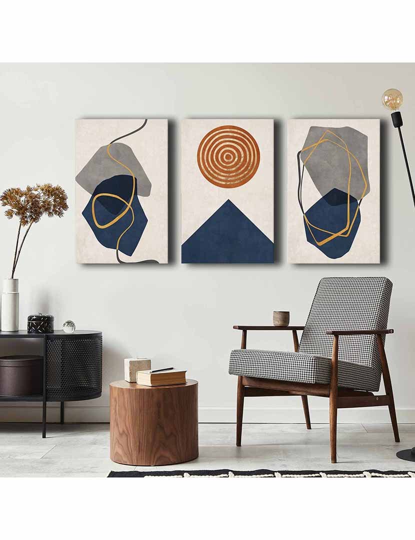Conjunto 3 Telas Blue Shapes