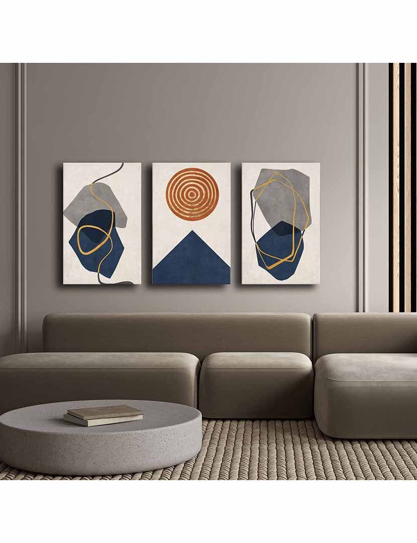 Conjunto 3 Telas Blue Shapes
