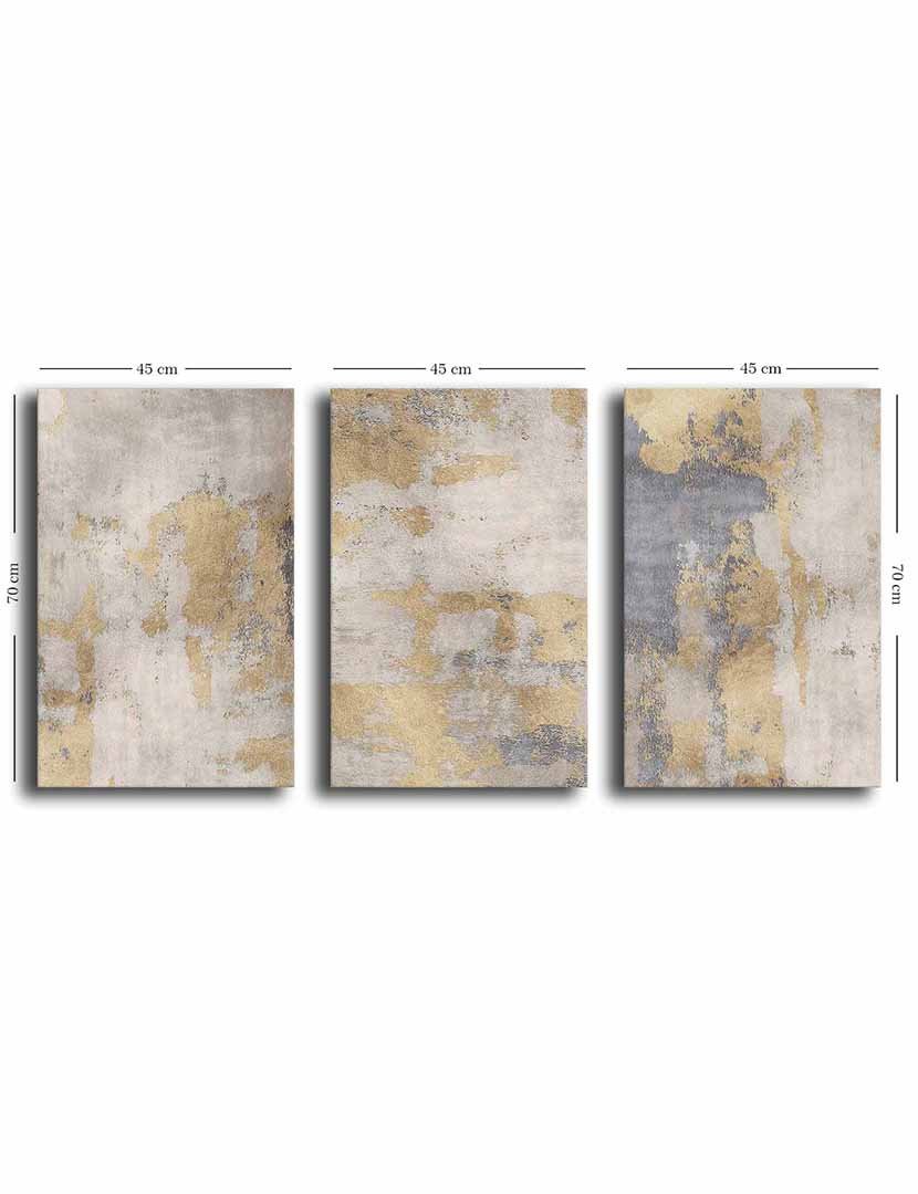 Conjunto 3 Telas Abstract Cinza