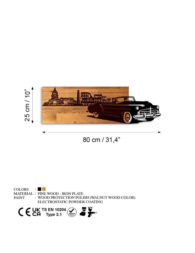 Decoração Parede Metal/Madeira Italian View