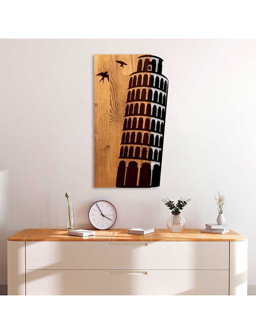 Decoração Parede Metal/Madeira Tower pf Pisa