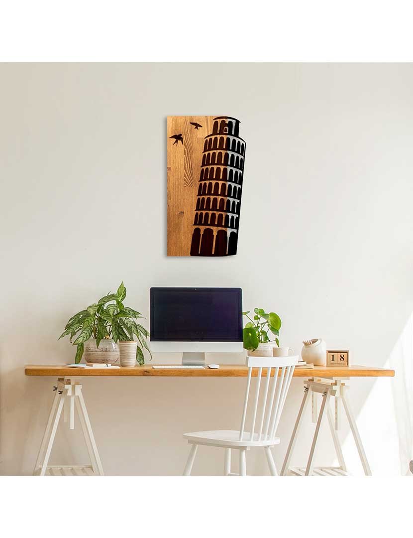 Decoração Parede Metal/Madeira Tower pf Pisa