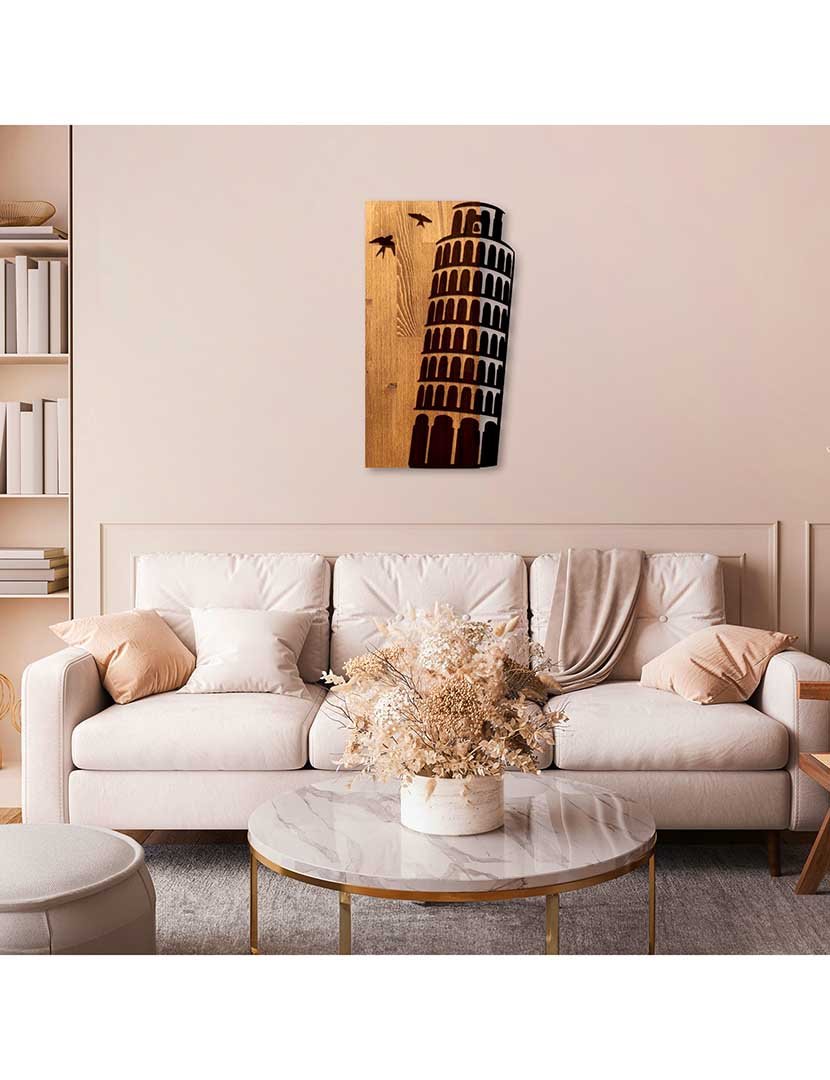Decoração Parede Metal/Madeira Tower pf Pisa