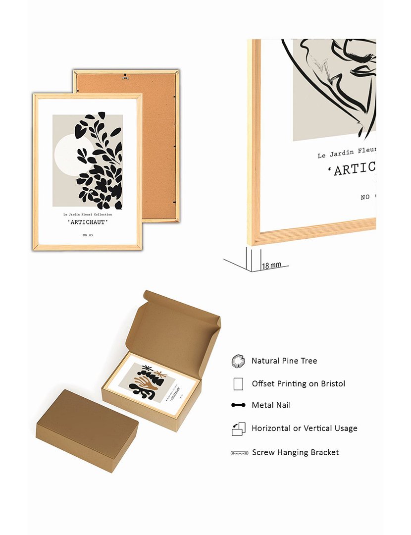 Conjunto 3 Quadros MDF Emoldurados Artichaut