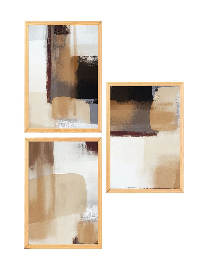 Conjunto 3 Quadros MDF Emoldurados Abstract Nude