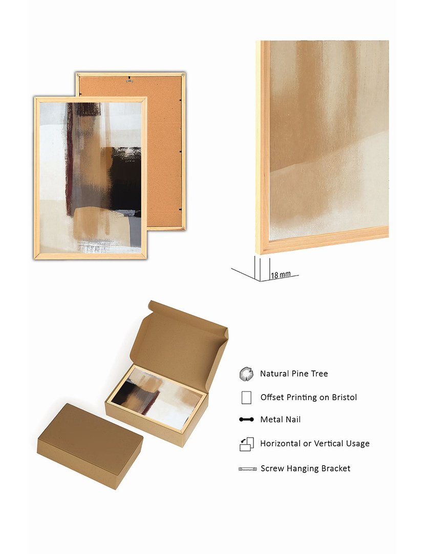 Conjunto 3 Quadros MDF Emoldurados Abstract Nude