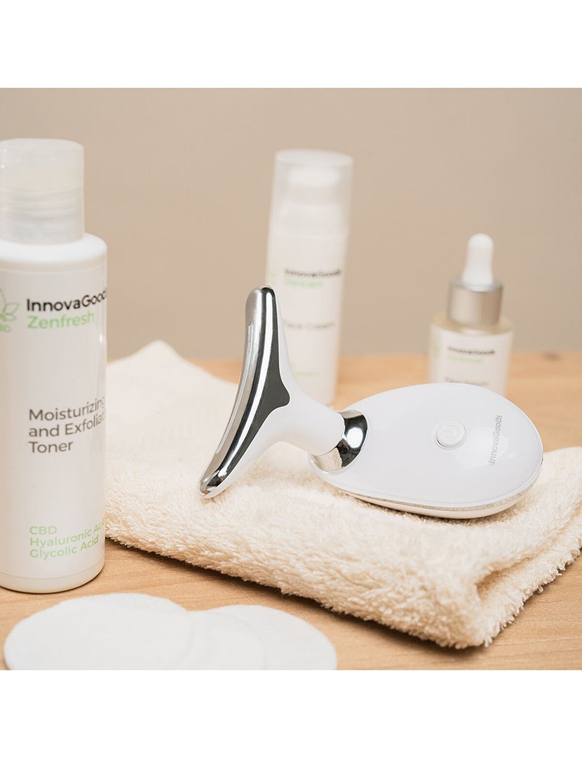 Massajador Facial Elétrico Firmador para Rosto e Pescoço com LED Selora