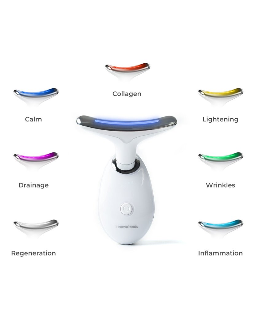 Massajador Facial Elétrico Firmador para Rosto e Pescoço com LED Selora