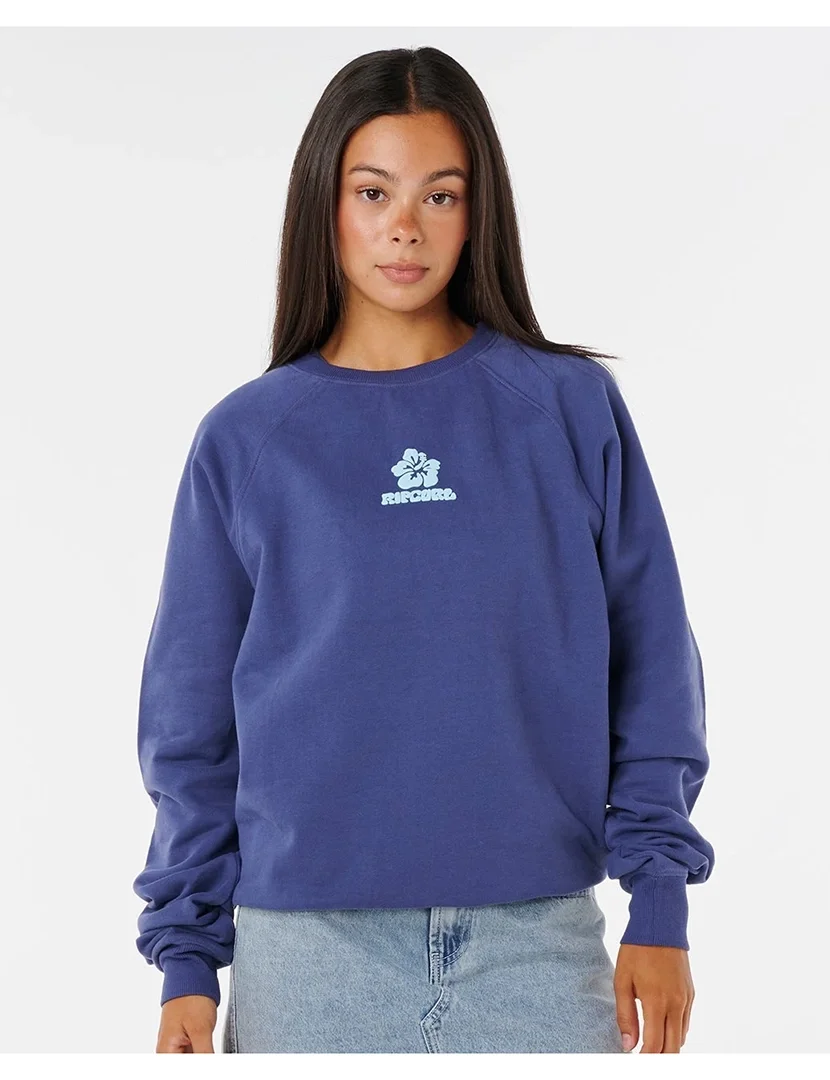 Sweatshirt Luxe Surf Raglan Crew Azul