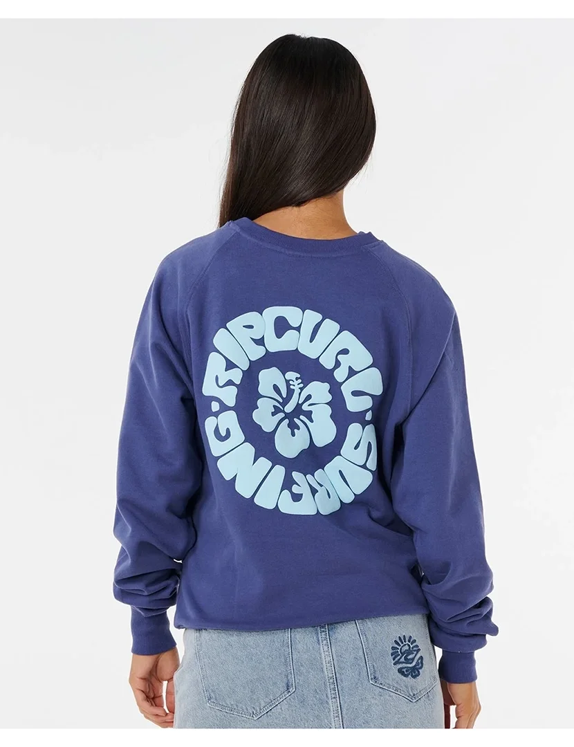 Sweatshirt Luxe Surf Raglan Crew Azul
