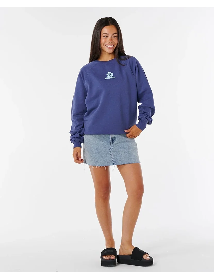 Sweatshirt Luxe Surf Raglan Crew Azul