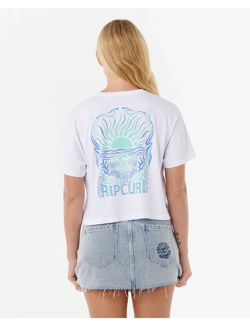 T-Shirt Crop Sunrise Branco