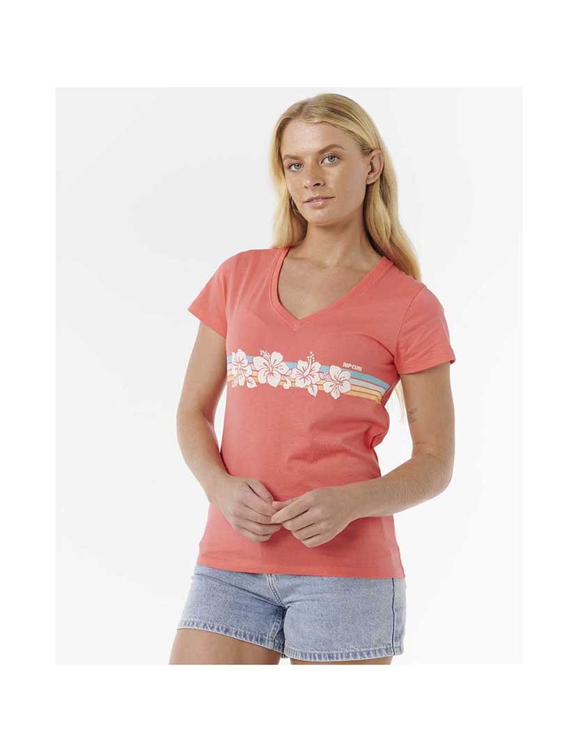 T-Shirt gola em V Keepsakes Rosa