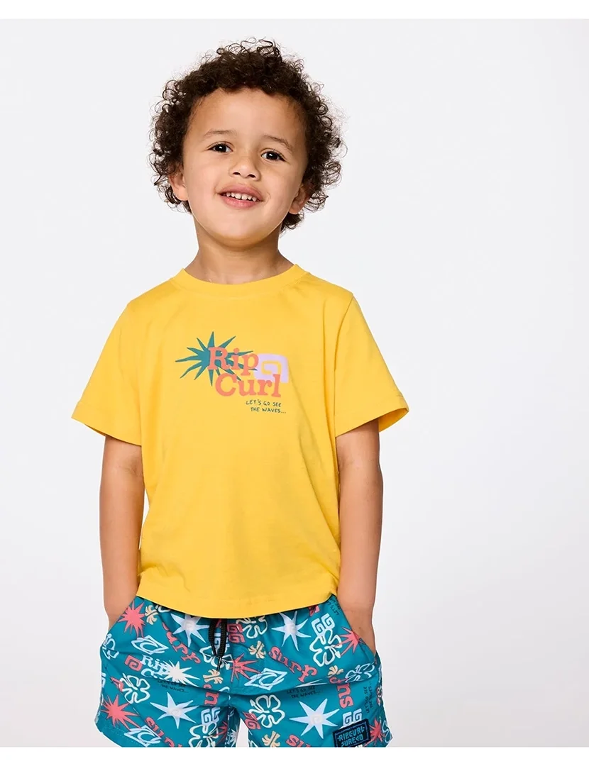 T-Shirt Let's See The Waves Amarelo