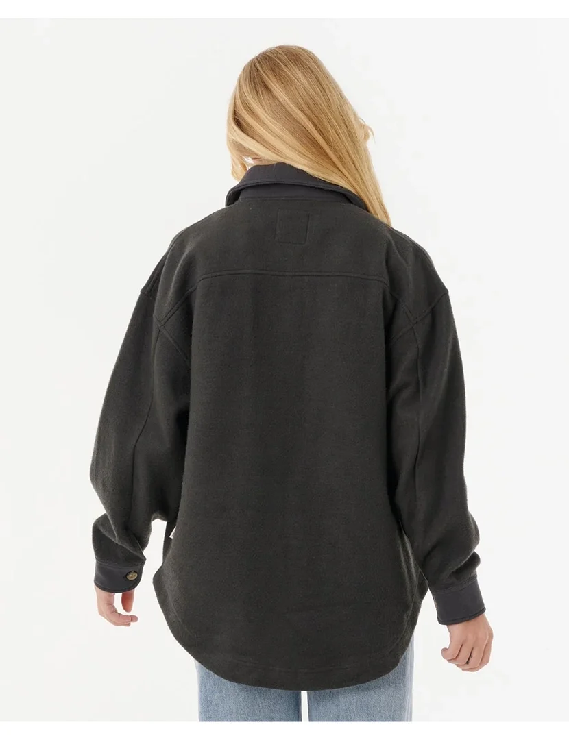 Casaco High Tide Fleece Shacket Preto