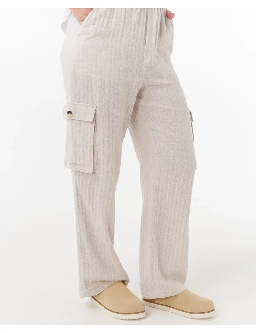 Calças Textured Oceanic Bege