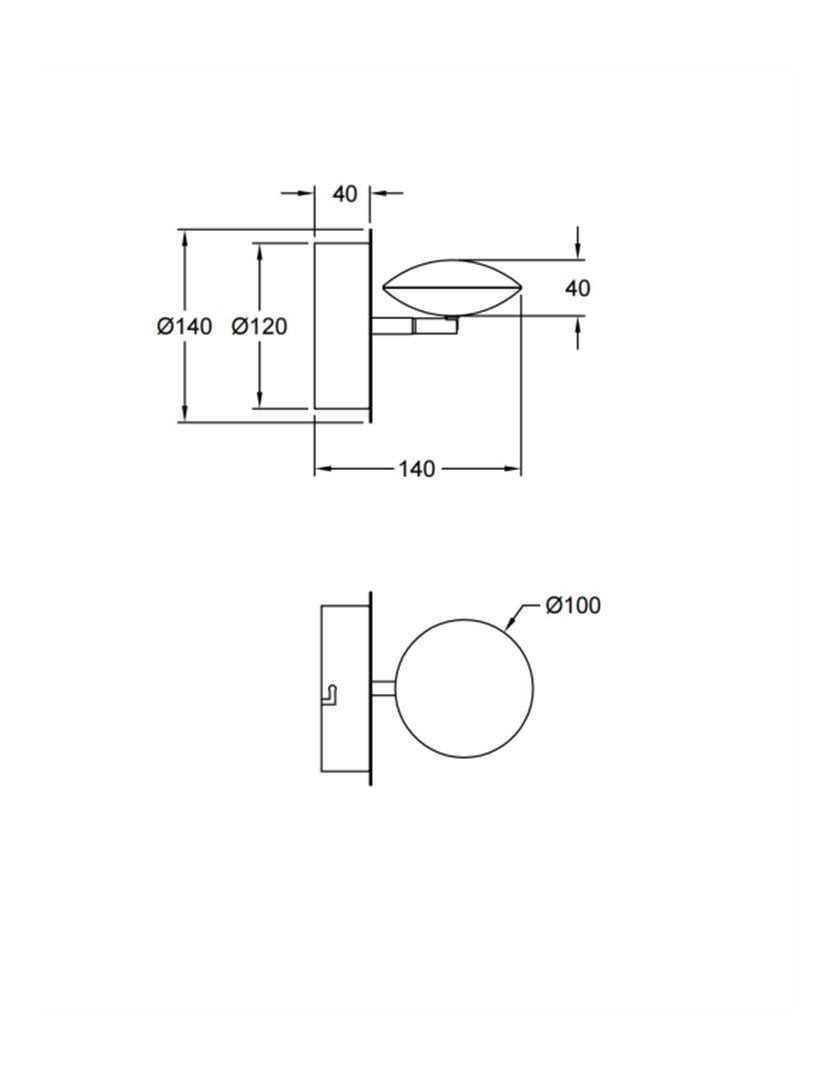 Candeeiro Parede Hale 10 cm