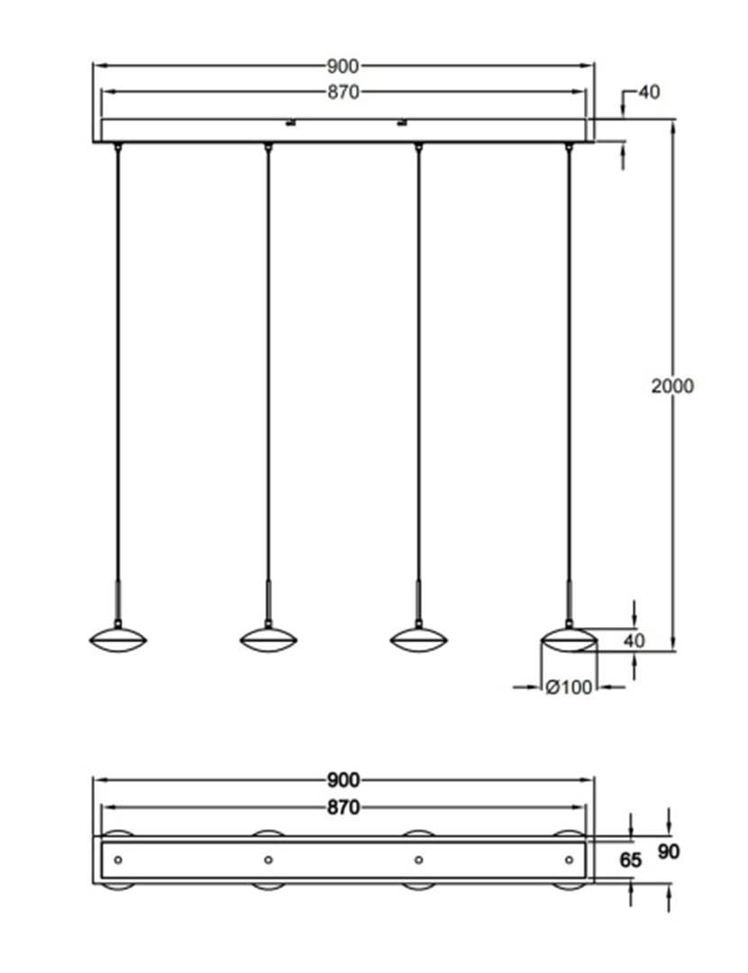 Candeeiro Teto Hale 90 cm