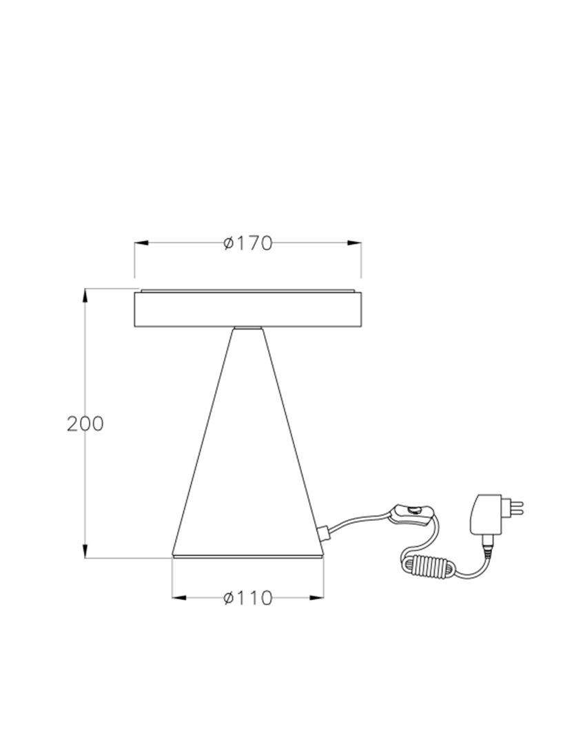 Candeeiro Mesa Neutra 17 cm