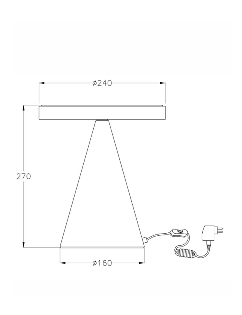 Candeeiro Mesa Neutra 24 cm