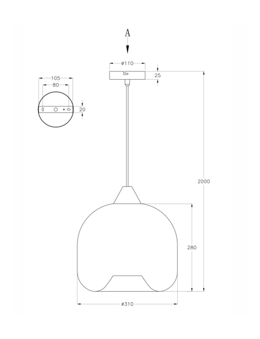 Candeeiro Teto Maia 31 cm