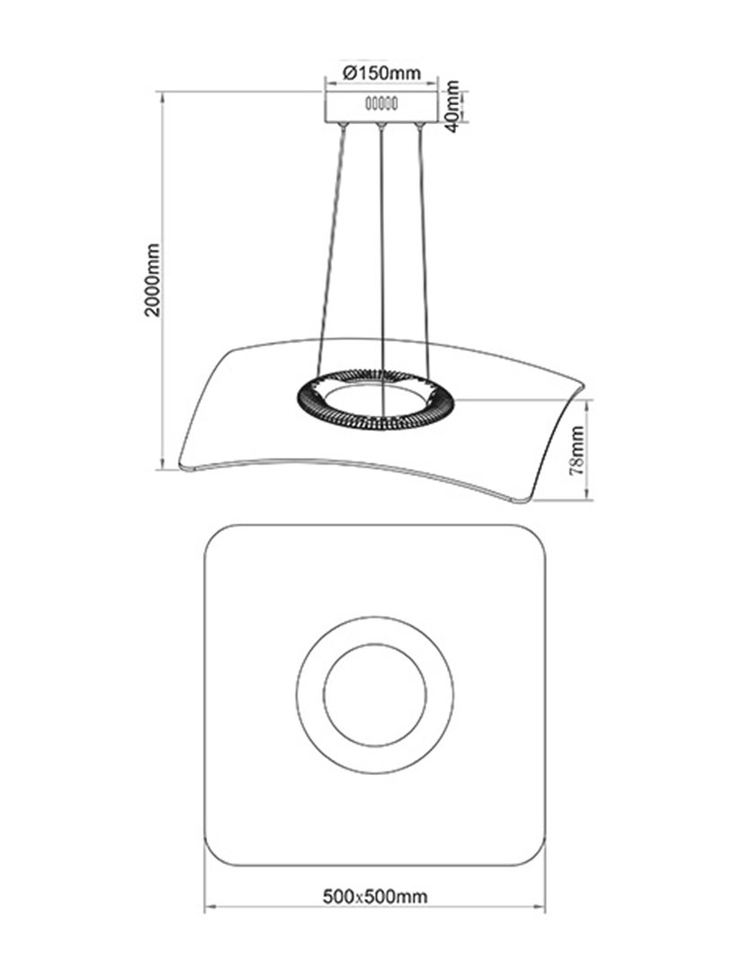 Candeeiro Teto Ibiza 50 cm