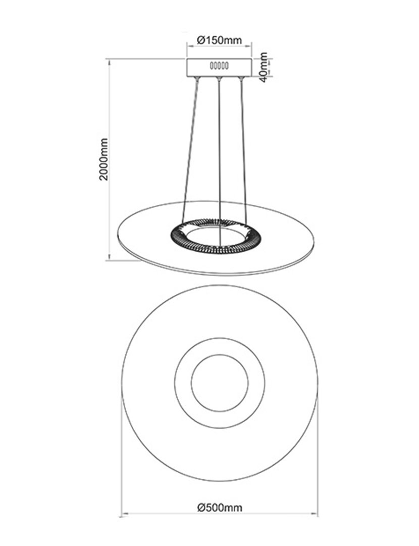 Candeeiro Teto Angelica 50 cm