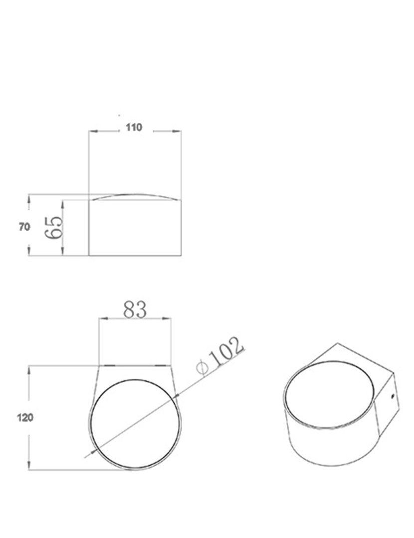 Candeeiro Parede Lao 11 cm
