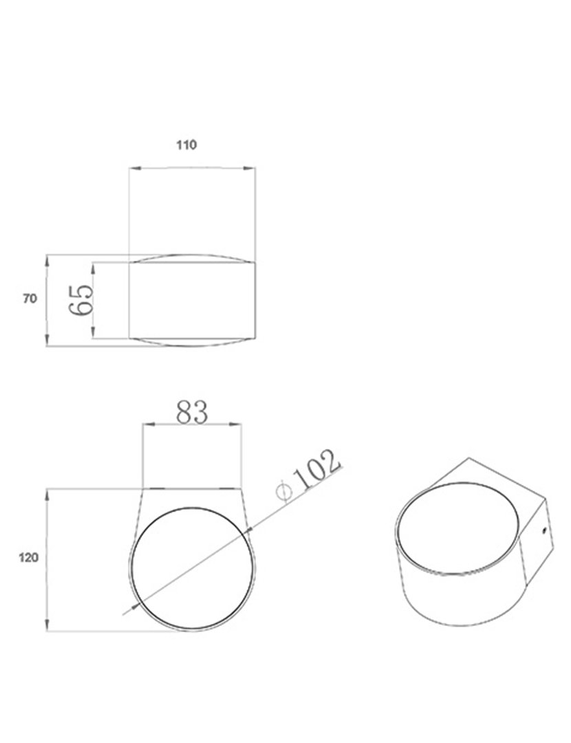 Candeeiro Parede Lao 11 cm