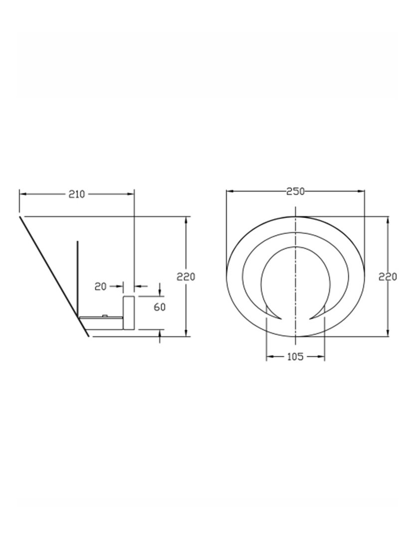 Candeeiro Parede Hector 22 cm