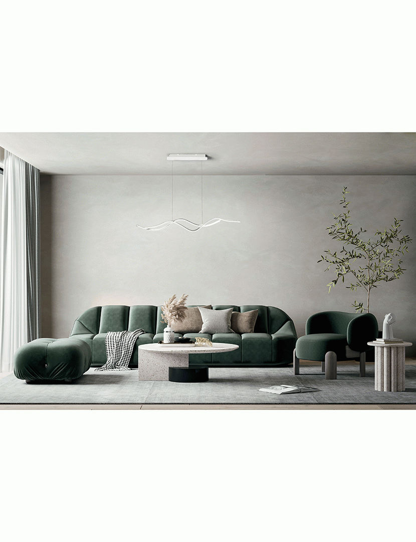 Candeeiro Teto Sinuo 112 cm