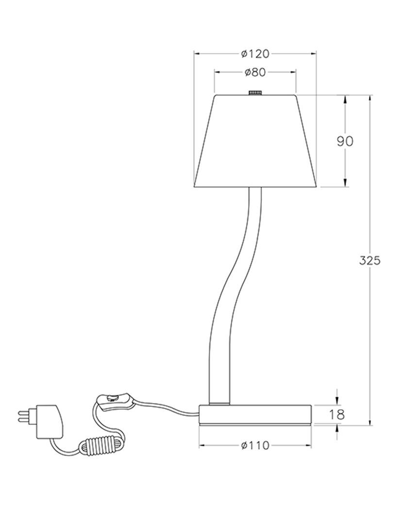 Candeeiro Mesa Ibla 12 cm