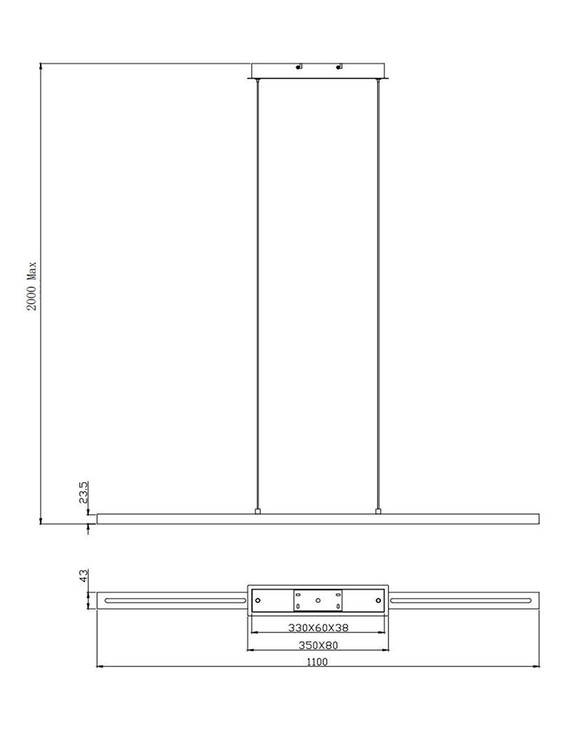 Candeeiro Teto Ling 110 cm