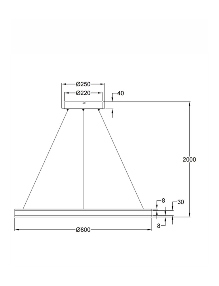 Candeeiro Teto Palau 80 cm