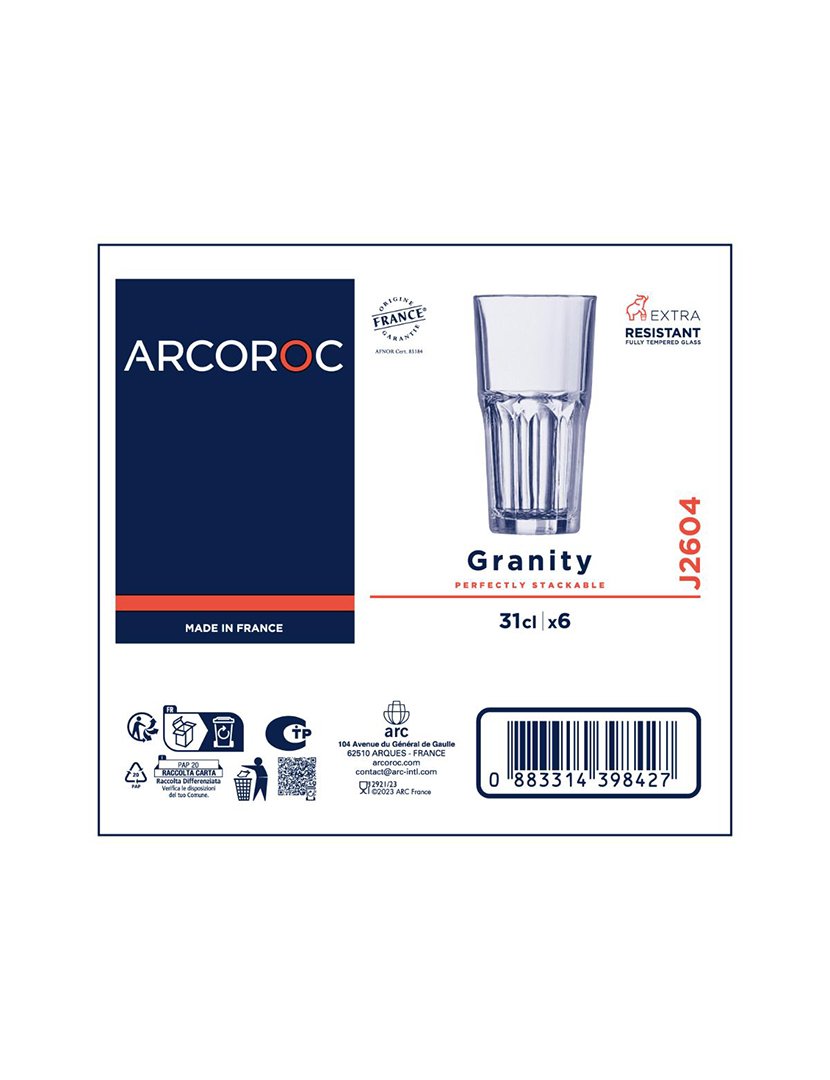 Conjunto 6 Copos Granity 31 cl