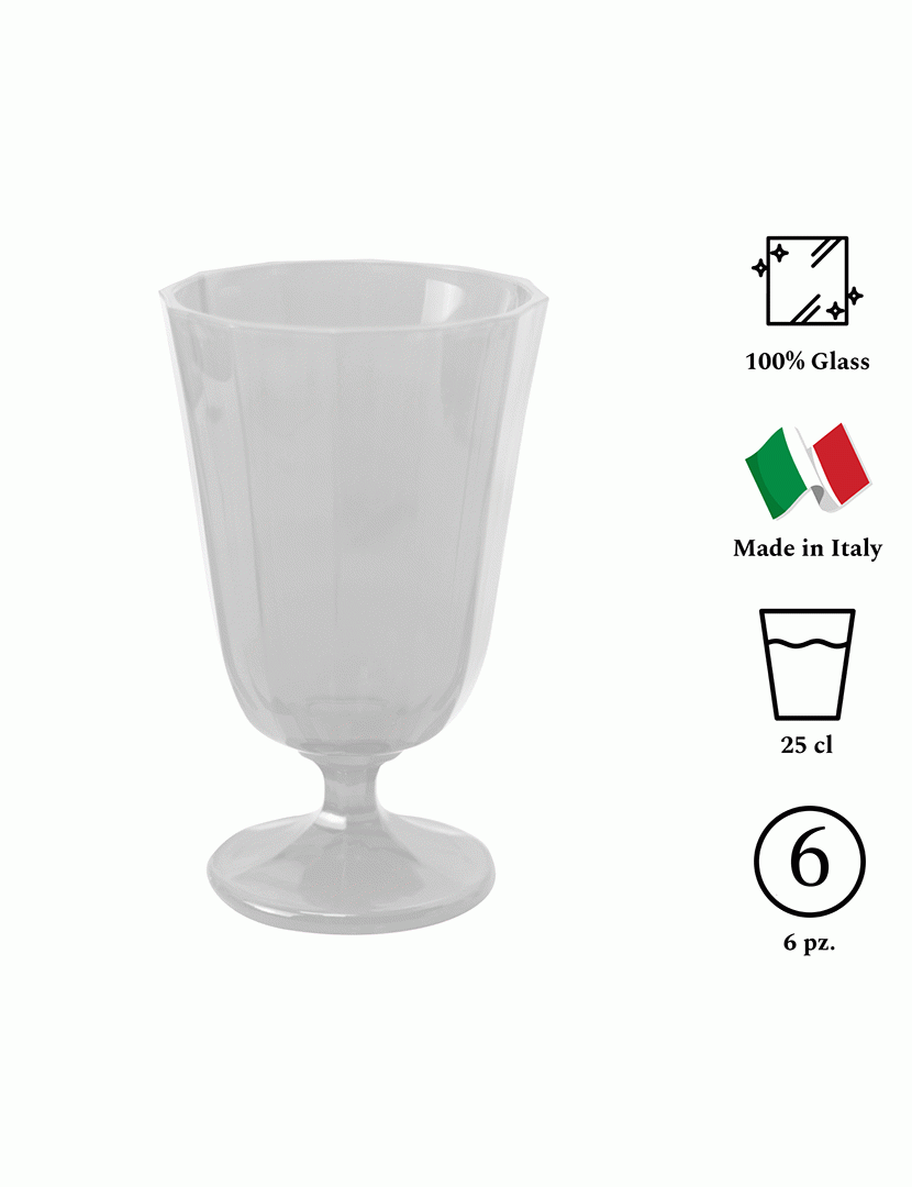 Conjunto 6 Copos Ana 25 cl Branco