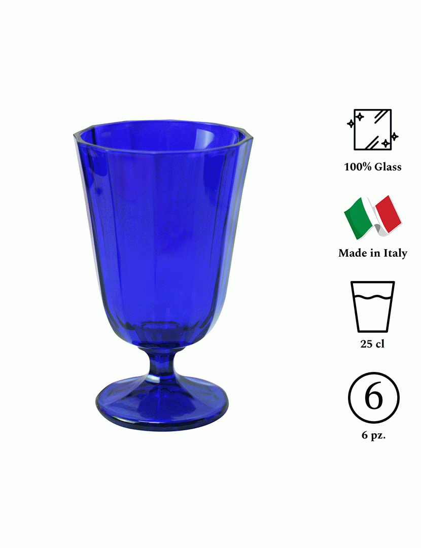 Conjunto 6 Copos Ana 25 cl Azul